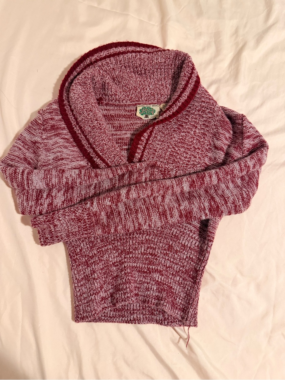 Cozy Marled Shawl Collar Sweater - Red